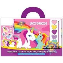 Unicornios. Libros para leer y colorear con acuarelas.